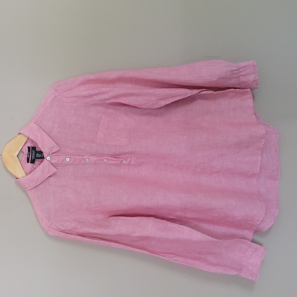 Pink linen button down - Picture 2 of 5